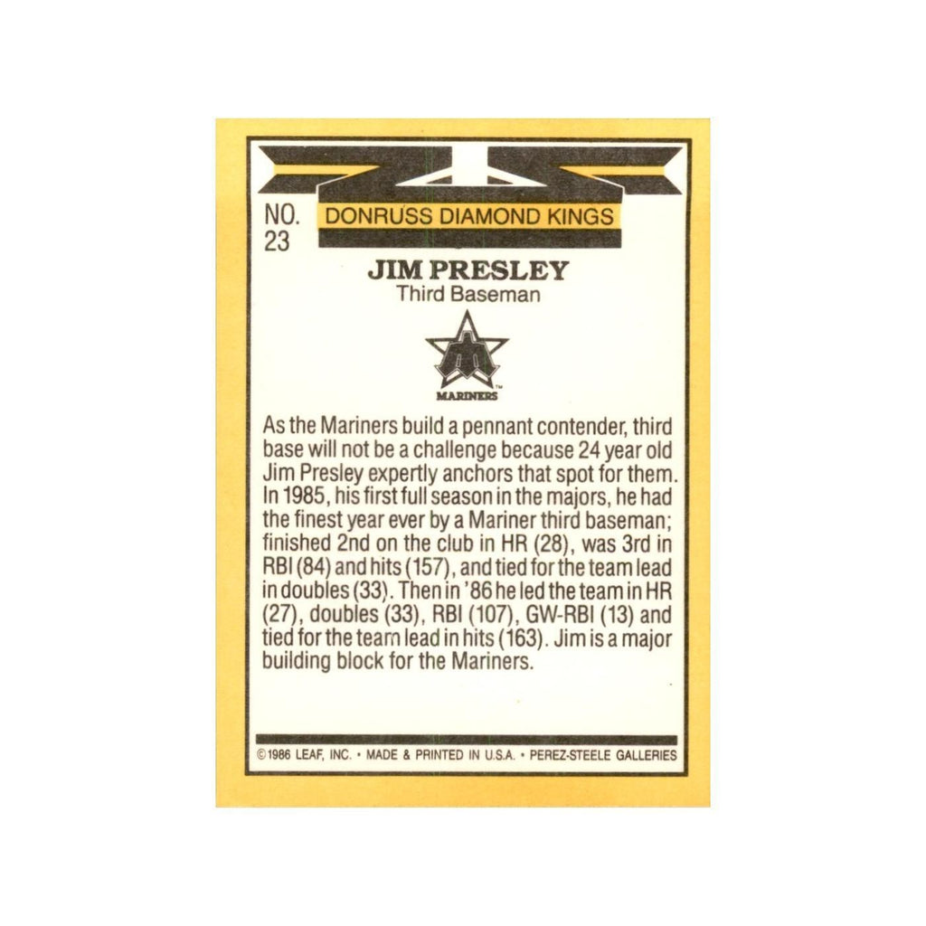1987 Donruss Jim Presley Baseball Cards #23