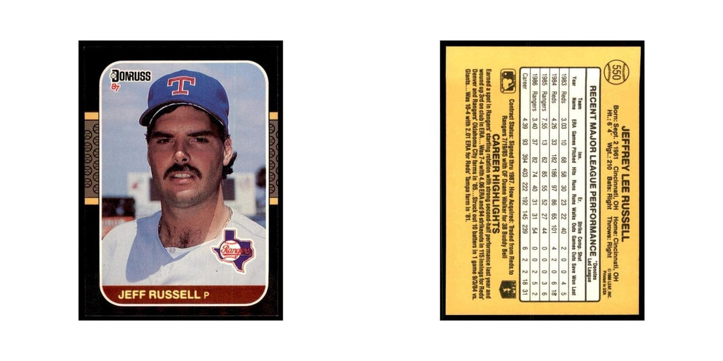 1987 Donruss Jeff Russell Baseball Cards #550