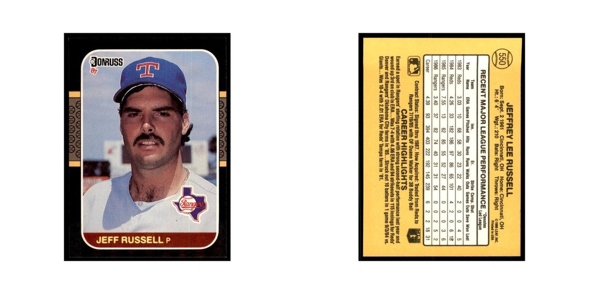 1987 Donruss Jeff Russell Baseball Cards #550