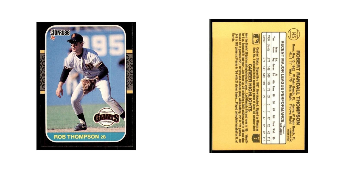 1987 Donruss Rob Thompson Baseball Cards #145