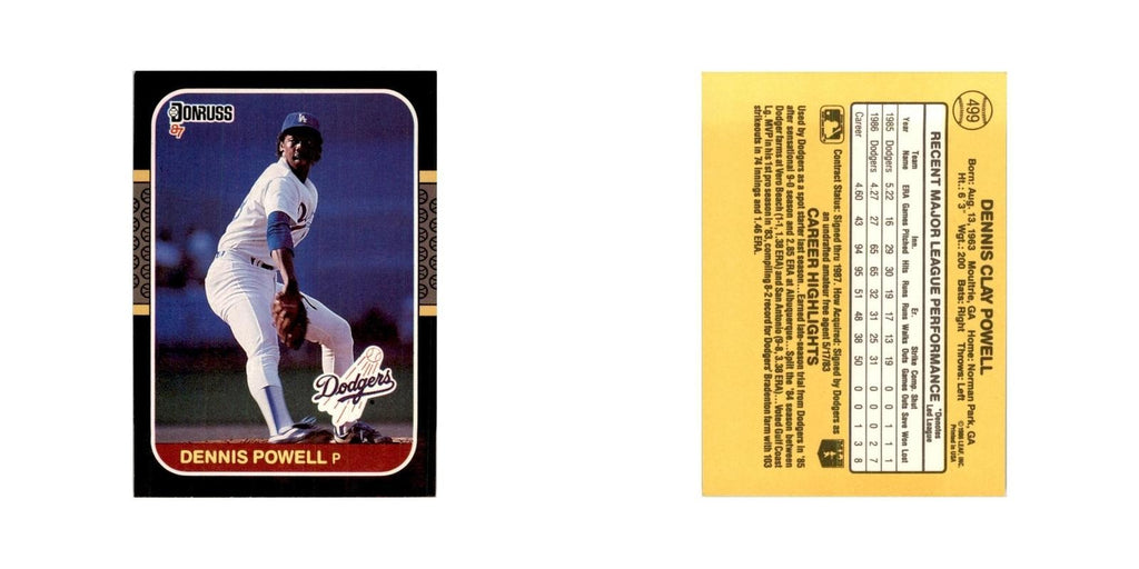 1987 Donruss Dennis Powell Baseball Cards #499