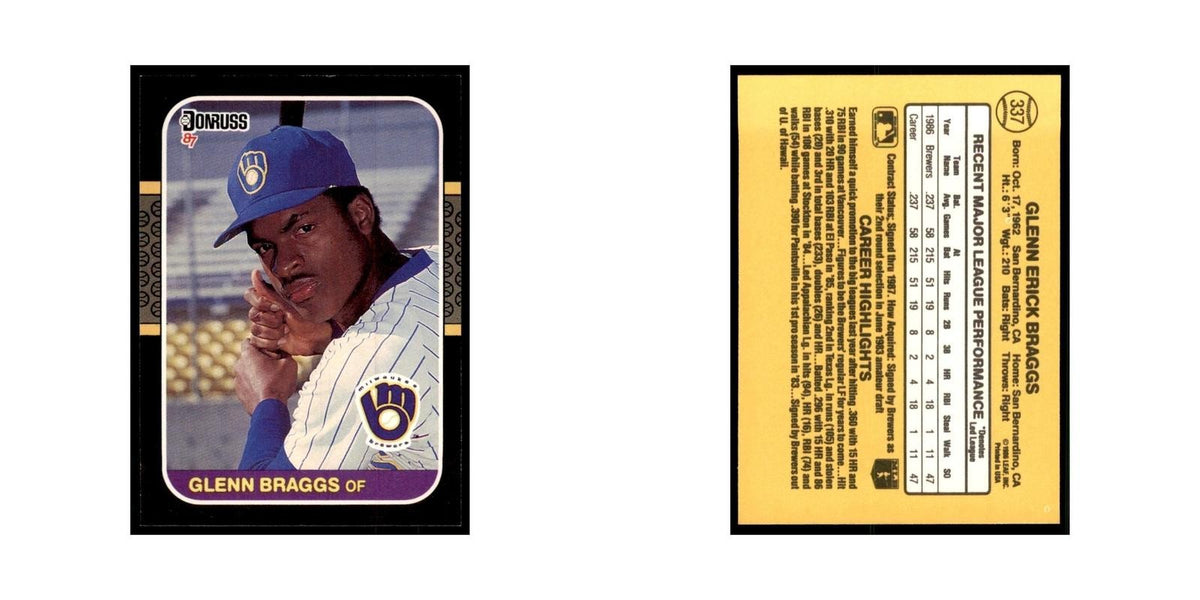 1987 Donruss Glenn Braggs Baseball Cards #337