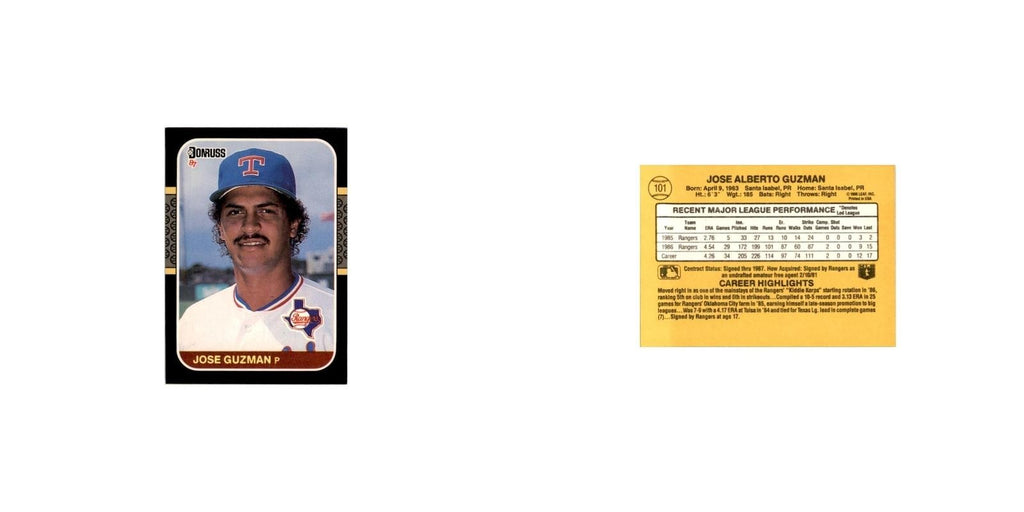 1987 Donruss Jose Guzman Baseball Cards #101
