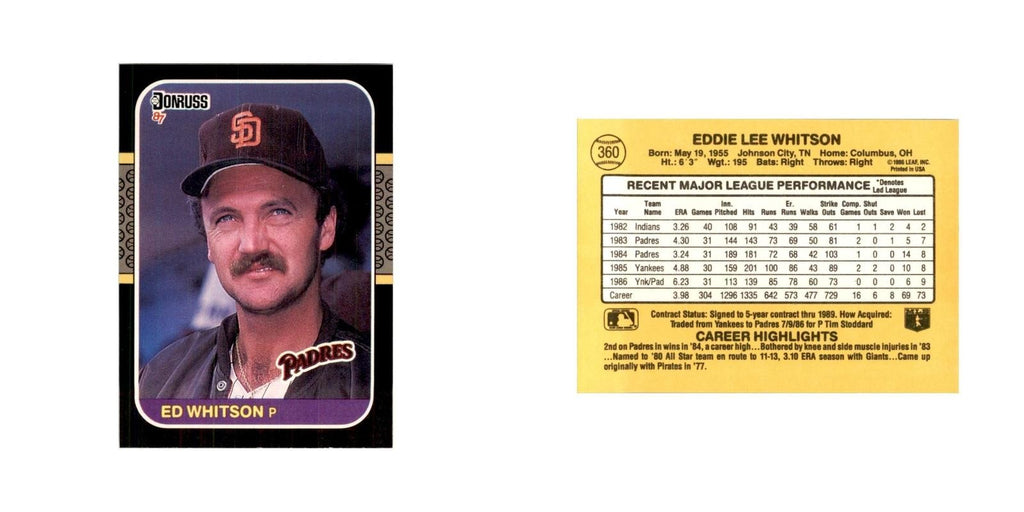 1987 Donruss Ed Whitson Baseball Cards #360