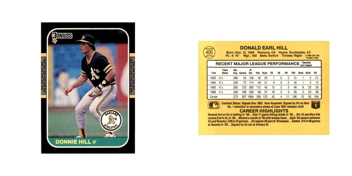 1987 Donruss Donnie Hill Baseball Cards #405