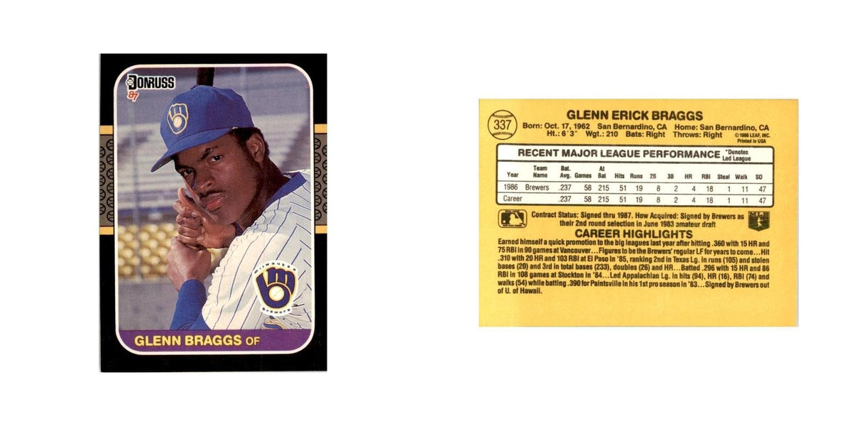 1987 Donruss Glenn Braggs Baseball Cards #337