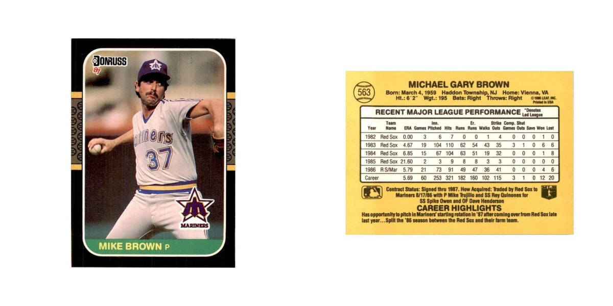 1987 Donruss Mike Brown Baseball Cards #563
