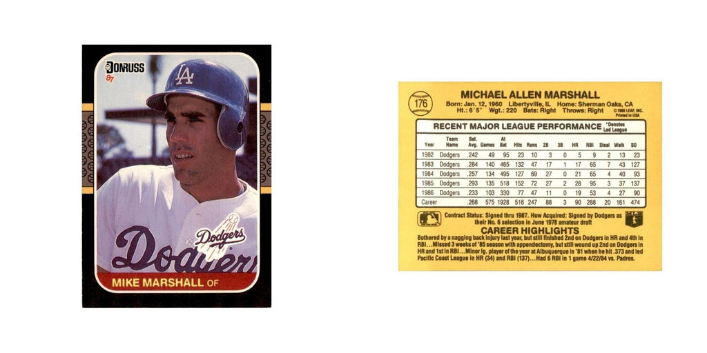 1987 Donruss Mike Marshall Baseball Cards #176
