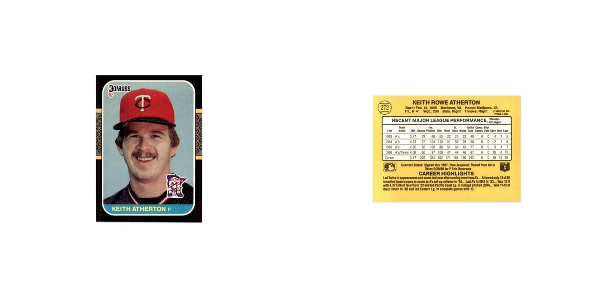 1987 Donruss Keith Atherton Baseball Cards #272