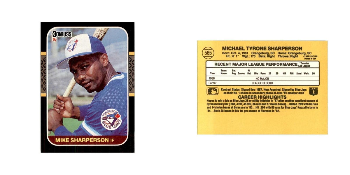1987 Donruss Mike Sharperson Baseball Cards #565