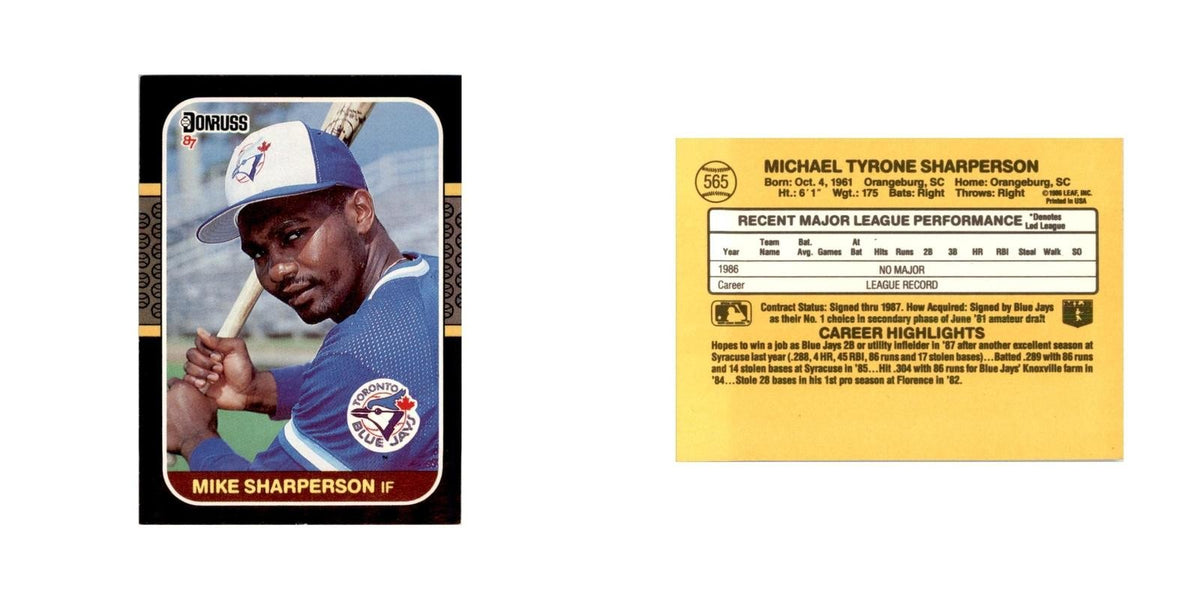 1987 Donruss Mike Sharperson Baseball Cards #565