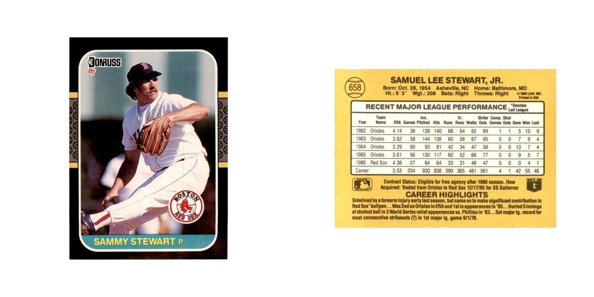 1987 Donruss Sammy Stewart Baseball Cards #658