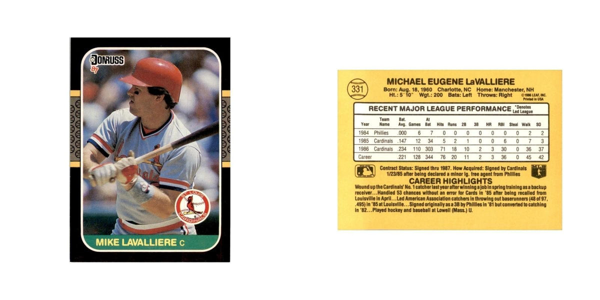 1987 Donruss Mike LaValliere Baseball Cards #331