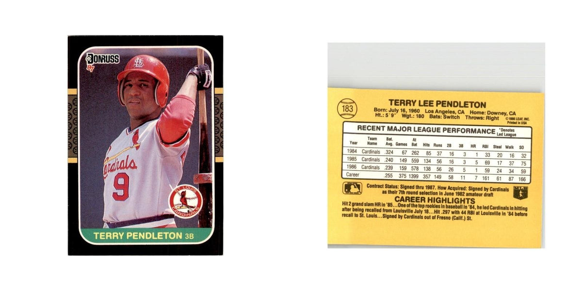 1987 Donruss Terry Pendleton Baseball Cards #183