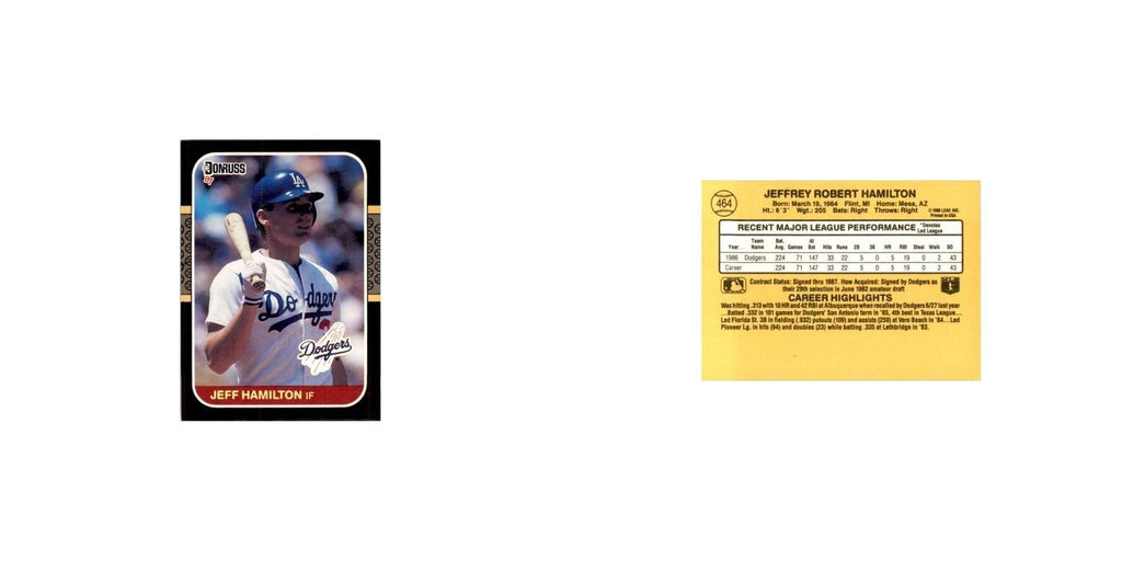 1987 Donruss Jeff Hamilton Baseball Cards #464