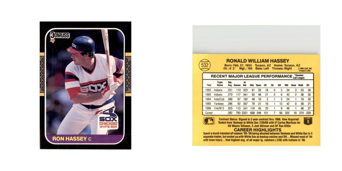 1987 Donruss Ron Hassey Baseball Cards #532