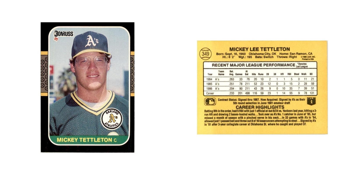 1987 Donruss Mickey Tettleton Baseball Cards #349