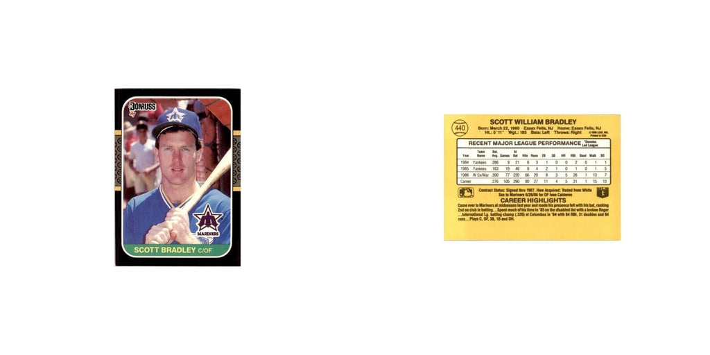 1987 Donruss Scott Bradley Baseball Cards #440