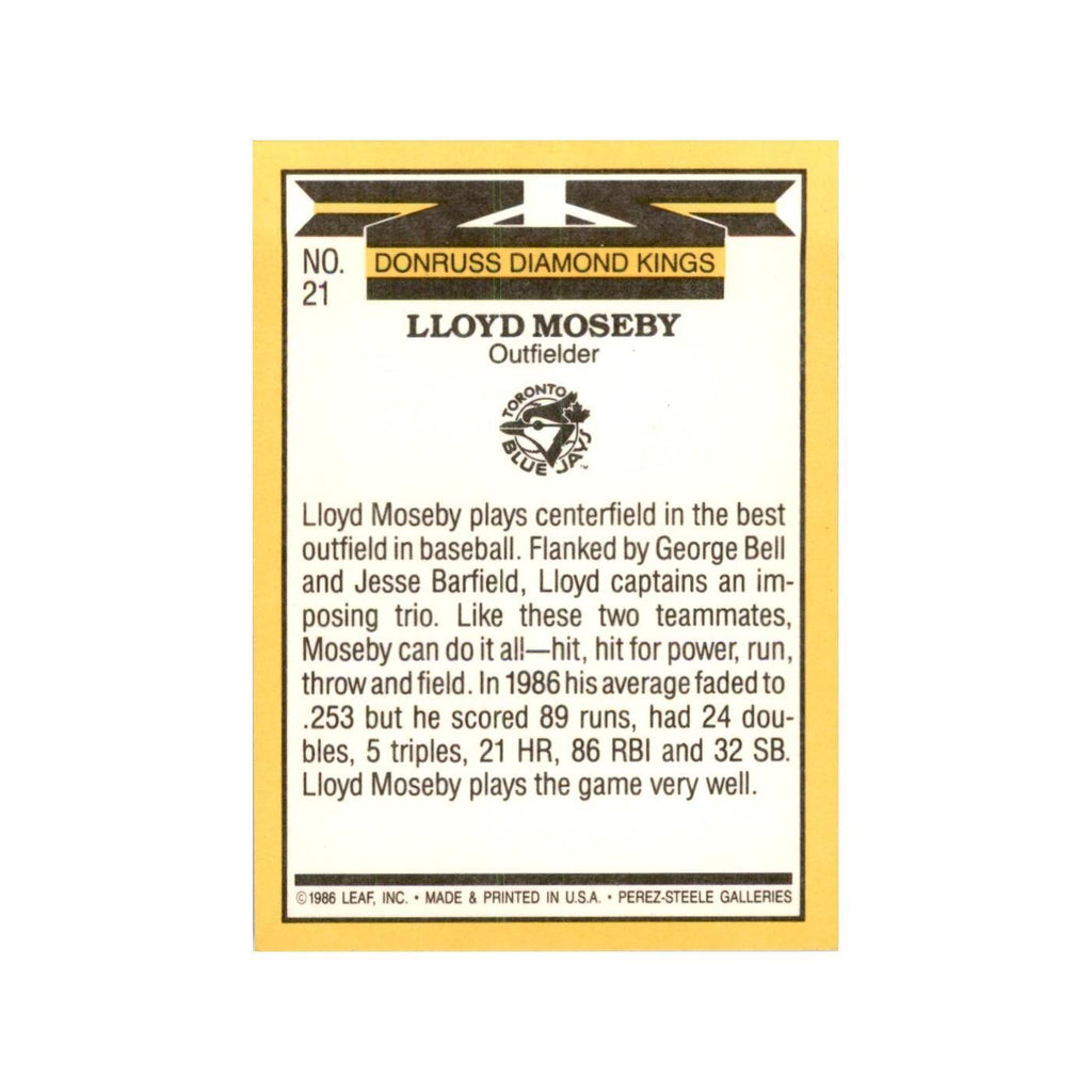 1987 Donruss Lloyd Moseby Baseball Cards #21