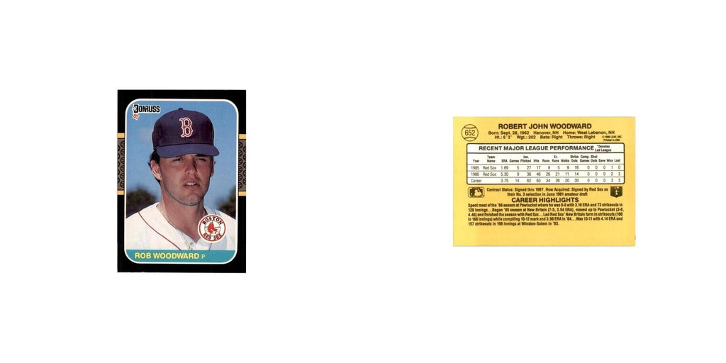 1987 Donruss Rob Woodward Baseball Cards #652