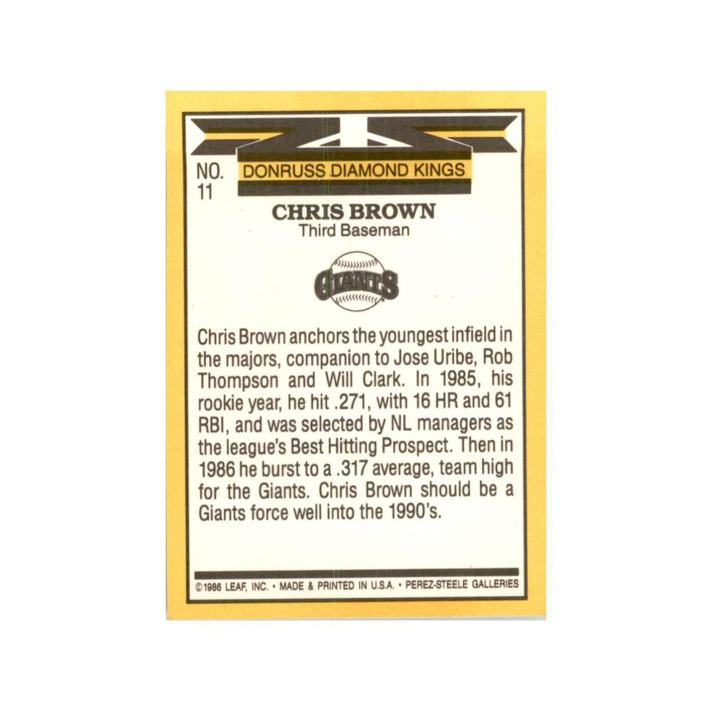1987 Donruss Chris Brown Baseball Cards #11