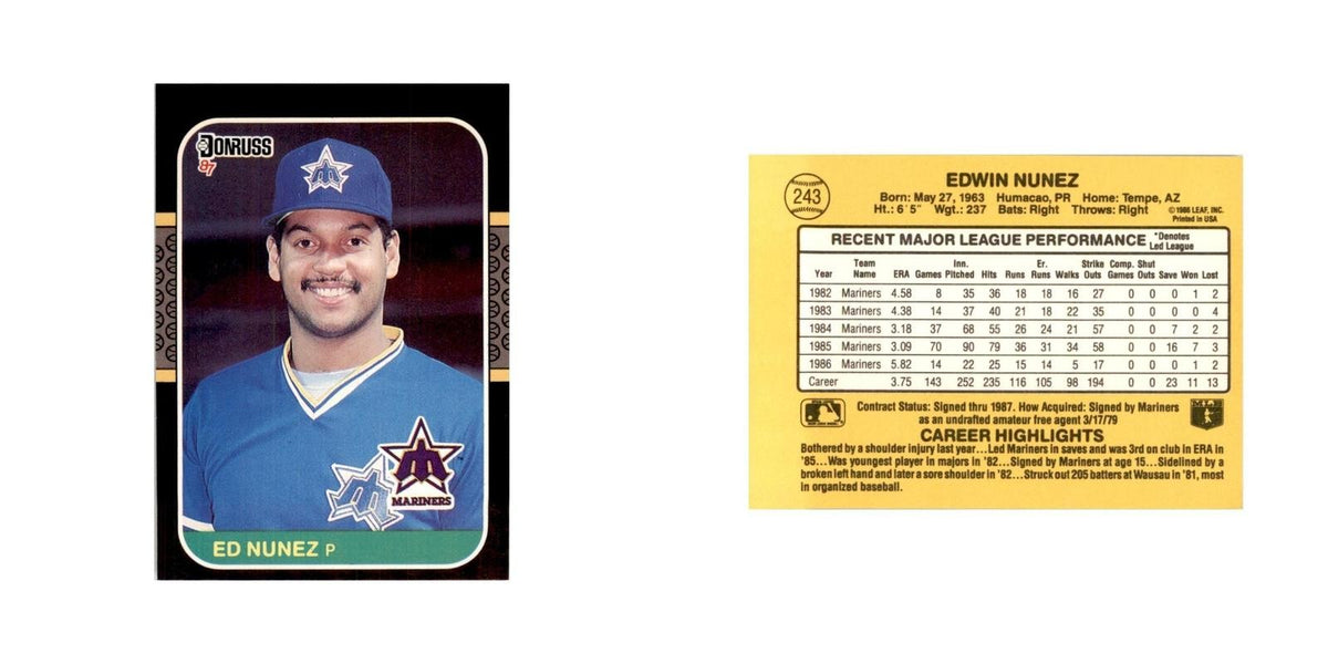 1987 Donruss Ed Nunez Baseball Cards #243