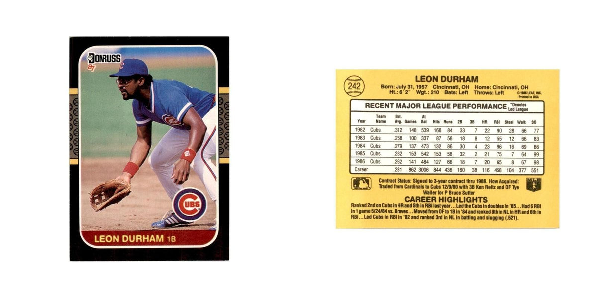 1987 Donruss Leon Durham Baseball Cards #242