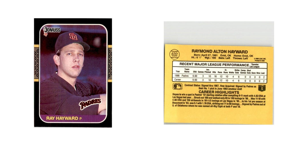 1987 Donruss Ray Hayward Baseball Cards #632