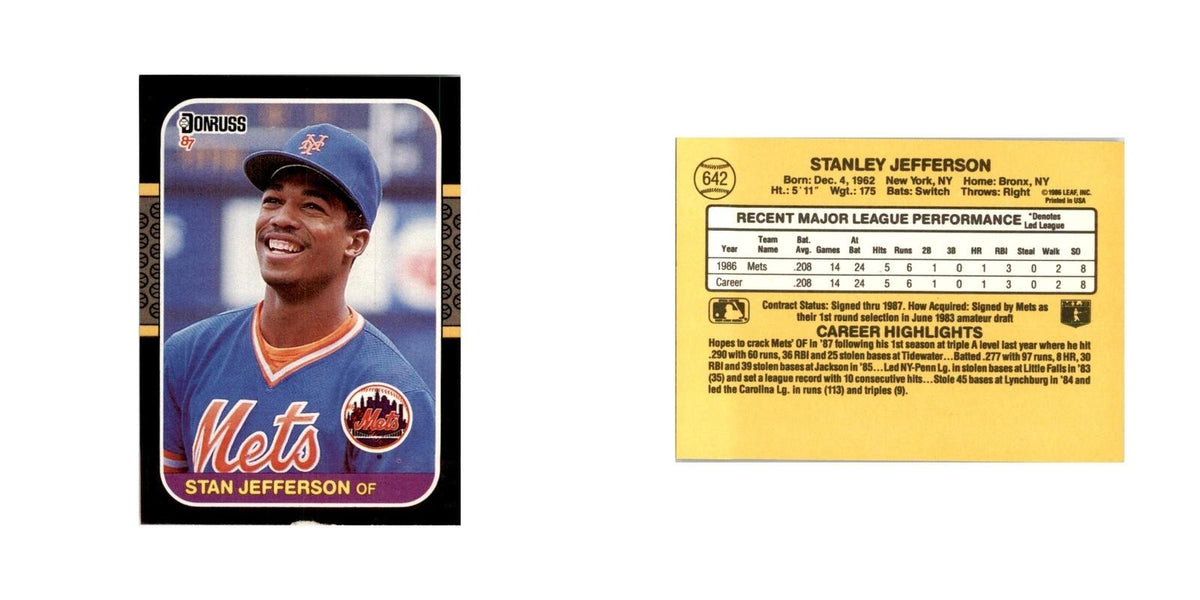 1987 Donruss Stan Jefferson Baseball Cards #642