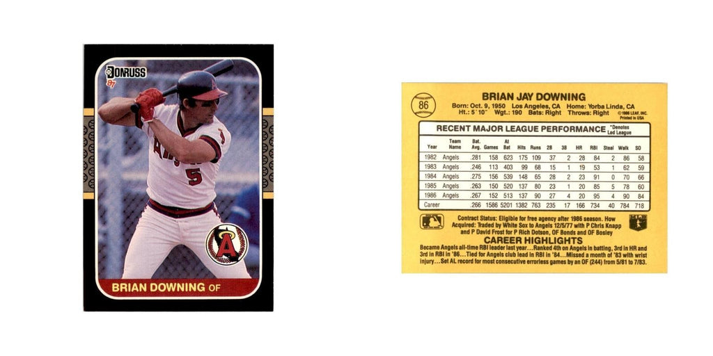1987 Donruss Brian Downing Baseball Cards #86