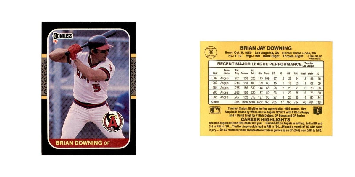 1987 Donruss Brian Downing Baseball Cards #86