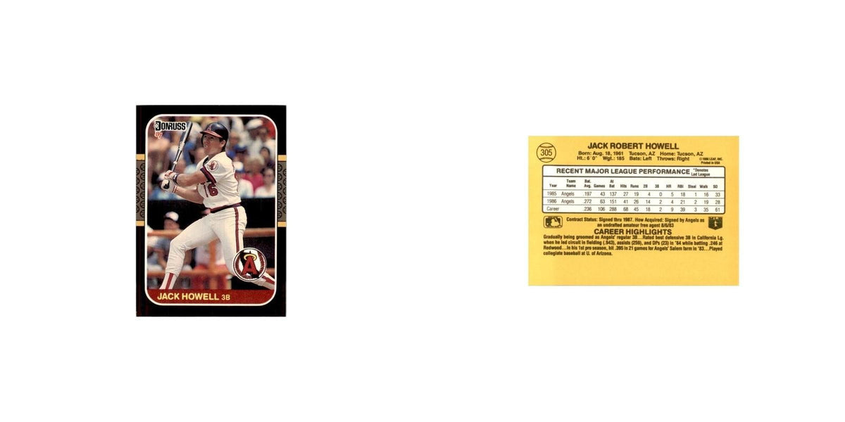 1987 Donruss Jack Howell Baseball Cards #305