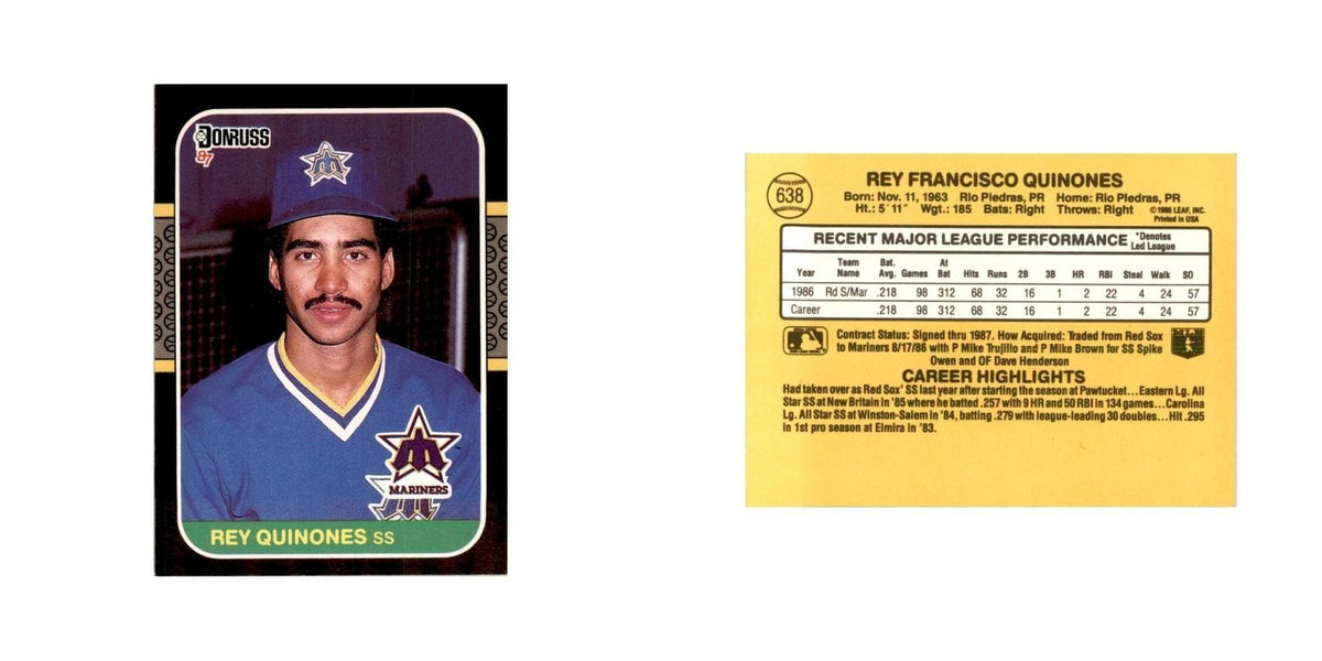 1987 Donruss Rey Quinones Baseball Cards #638