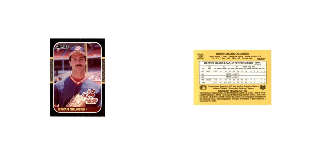 1987 Donruss Bryan Oelkers Baseball Cards #596