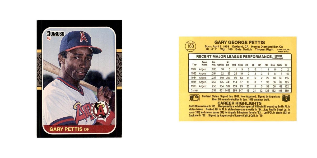 1987 Donruss Gary Pettis Baseball Cards #160