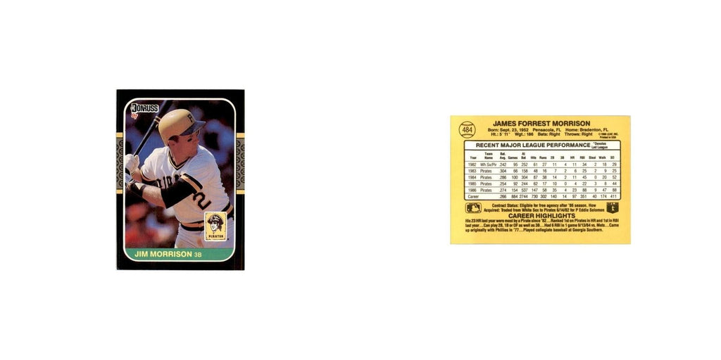 1987 Donruss Jim Morrison Baseball Cards #484