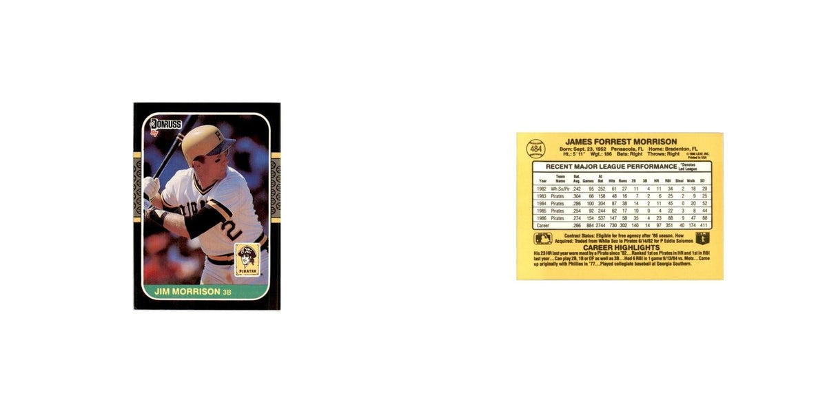 1987 Donruss Jim Morrison Baseball Cards #484