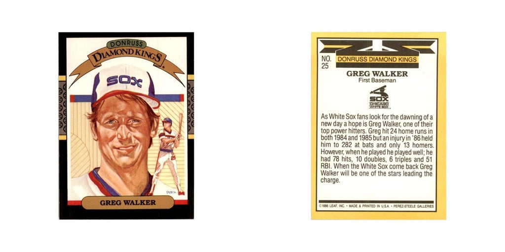 1987 Donruss Greg Walker Baseball Cards #25