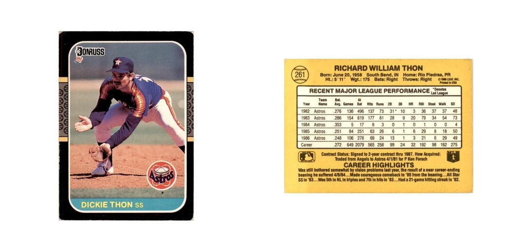 1987 Donruss Dickie Thon Baseball Cards #261