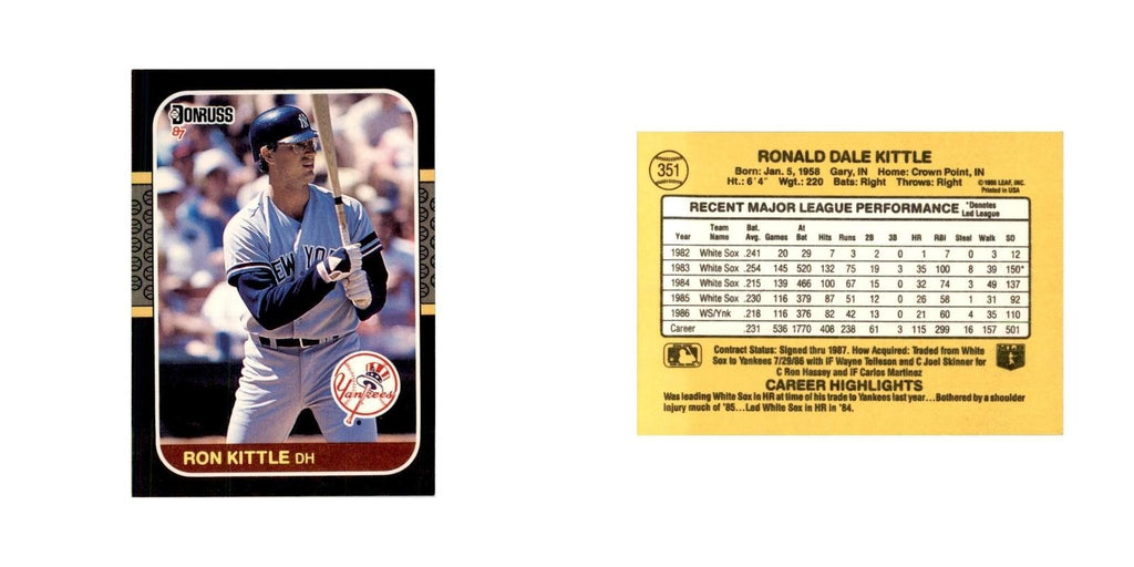 1987 Donruss Ron Kittle Baseball Cards #351