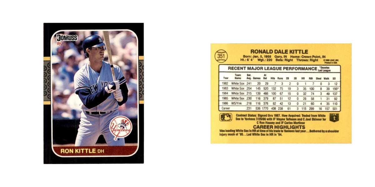 1987 Donruss Ron Kittle Baseball Cards #351