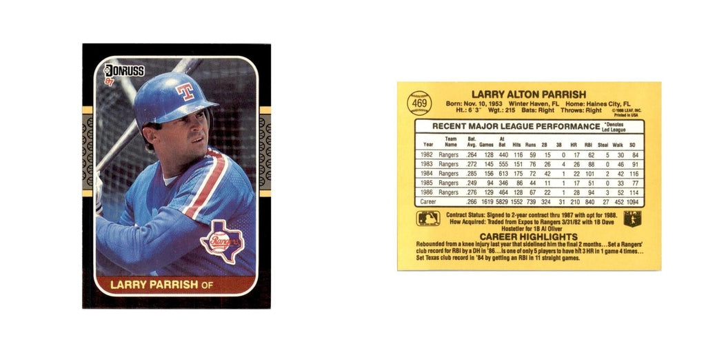 1987 Donruss Larry Parrish Baseball Cards #469