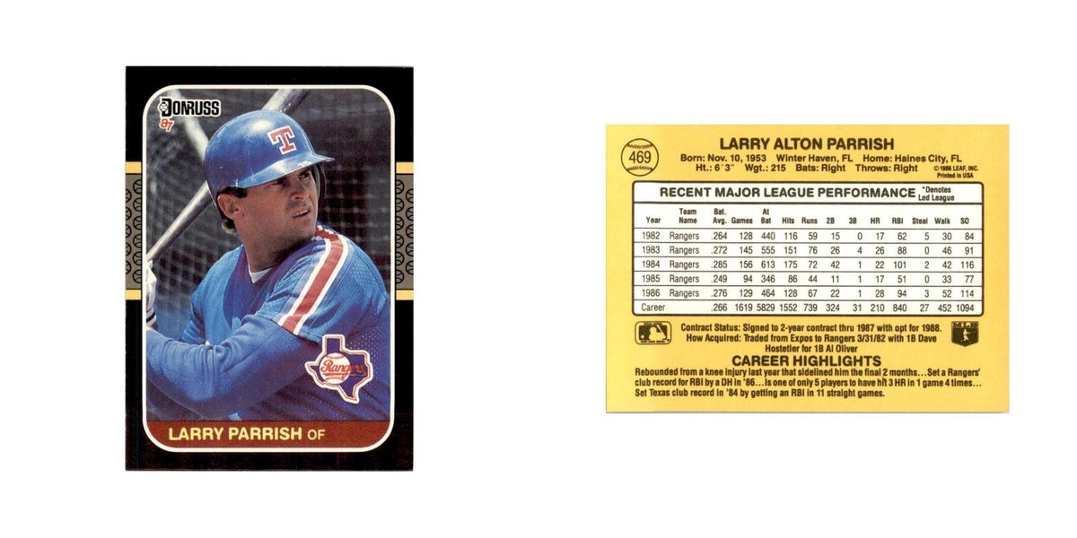 1987 Donruss Larry Parrish Baseball Cards #469