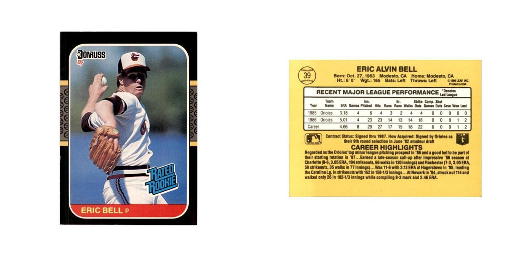 1987 Donruss Eric Bell Baseball Cards #39