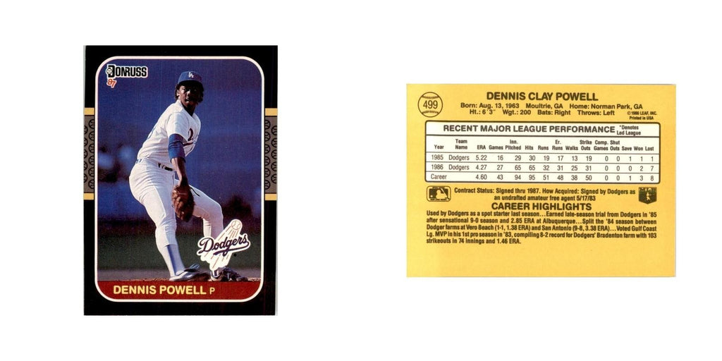 1987 Donruss Dennis Powell Baseball Cards #499