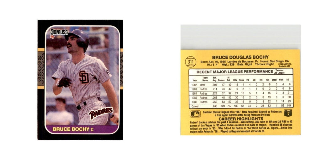 1987 Donruss Bruce Bochy Baseball Cards #311