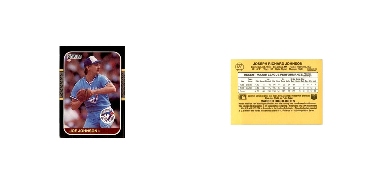 1987 Donruss Joe Johnson Baseball Cards #650