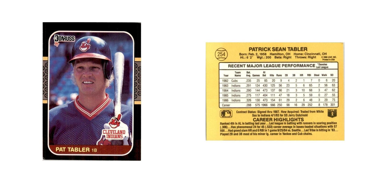 1987 Donruss Pat Tabler Baseball Cards #254