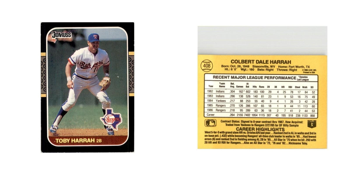 1987 Donruss Toby Harrah Baseball Cards #408