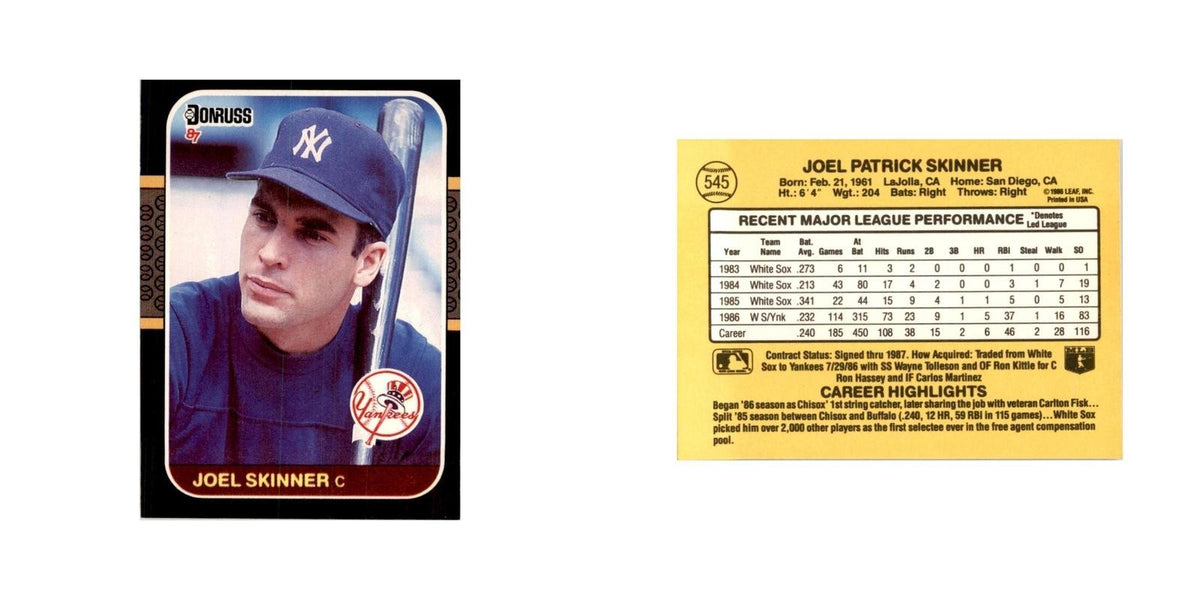 1987 Donruss Joel Skinner Baseball Cards #545